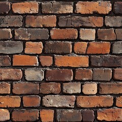 Fototapeta premium Red brick on a brick wall with seamless brick mortar pattern background wallpaper design