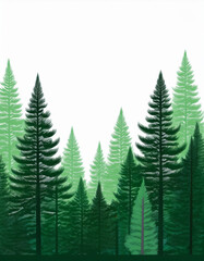 Obraz premium Trees illustration sketch isolated on white background, part 37