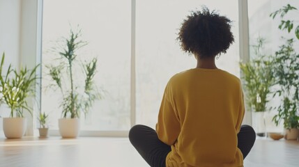 Rare illness patient preparing for a therapy session in a quiet room. Featuring self-care and focus