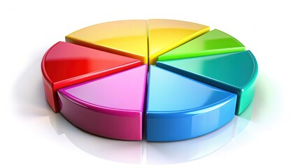Fototapeta premium Colorful Four-Section Pie Chart on White Background - Data Visualization Graphic