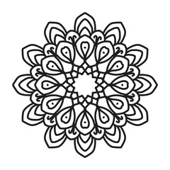 Mandala. Black and white decorative element. 
