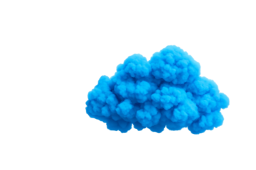 a cloud storage icon with shield, data security theme, modern vector, blue and white, isolated on white background