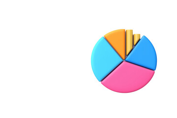 Obraz premium digital finance pie chart, investment concept, vector infographic, soft color palette, isolated without background