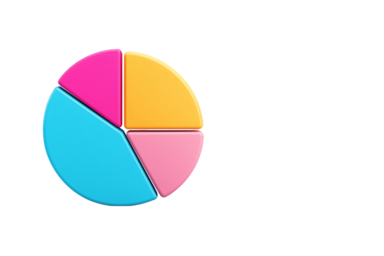 digital finance pie chart, investment concept, vector infographic, soft color palette, isolated without background
