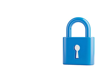 Naklejka premium digital lock icon, cyber security symbol, holographic effect, metallic and blue, isolated on white background png cut
