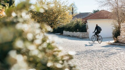 Cycling through a tranquil European village while embracing minimalism and the joy of slow living