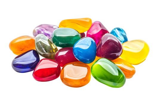 colorful glass gemstones isolated png transparent cutout