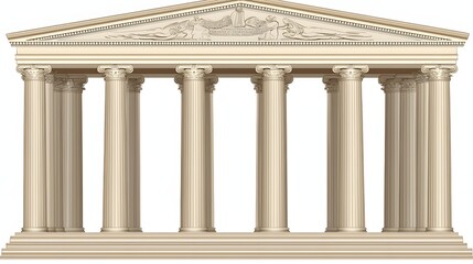 Naklejka premium Neoclassical Temple Architecture Featuring Elegant Columns and Intricate Design Elements