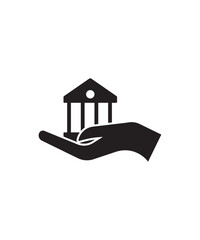 hand holding bank icon, vector best flat icon.