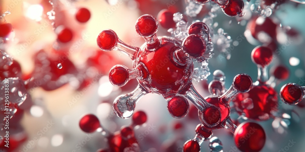 Poster molecular structure of a complex system, possibly in the context of nanotechnology or biological res