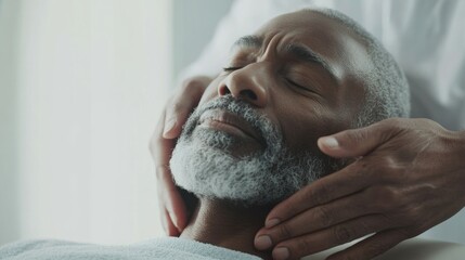 Rare illness patient receiving a relaxing massage for muscle relief. Featuring therapy and rejuvenation
