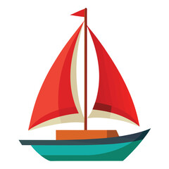 sailing boat isolated on white