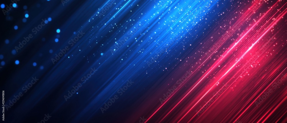 Aufkleber abstract blue and red light streaks with bokeh effect, creating a dynamic and modern background for 