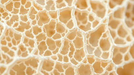 Close-up view of bone tissue, structure