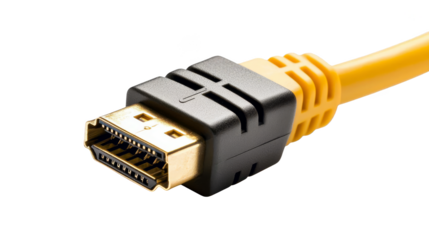 Bright yellow ethernet cable, enhancing network connectivity for seamless data transfer and highspeed internet access