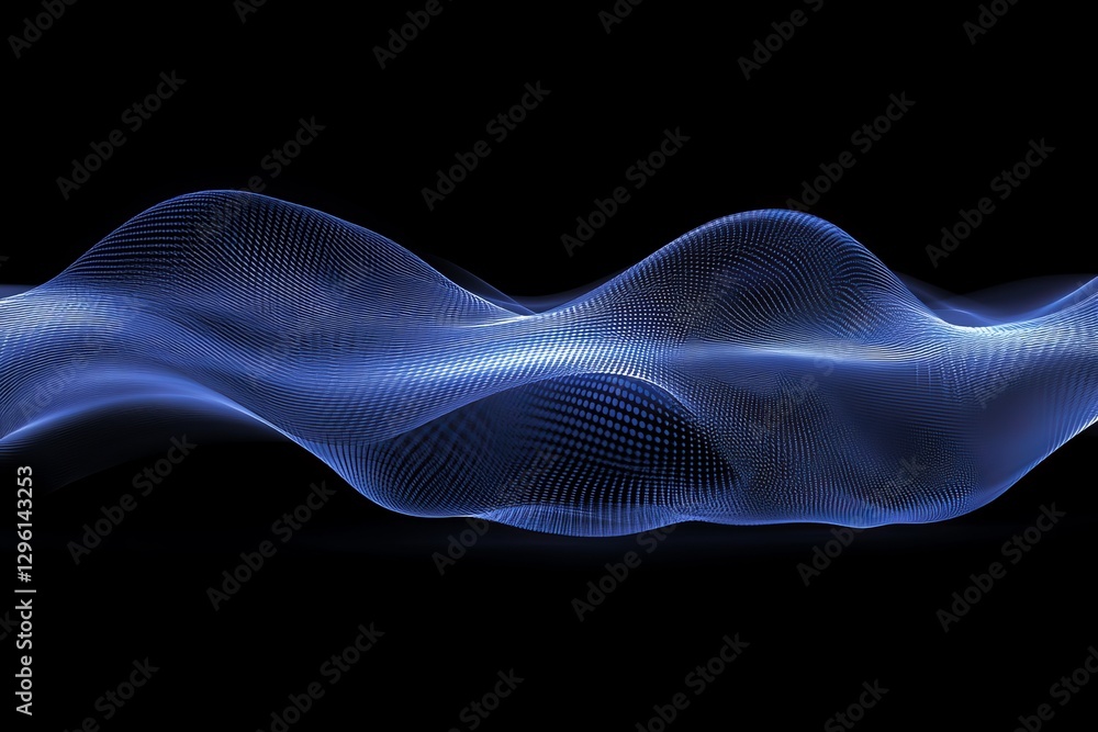 Aufkleber abstract blue digital wave flowing elegant design modern technology background smooth particle netwo