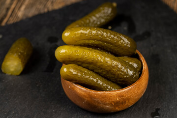 small, crispy green cucumbers salted with spices