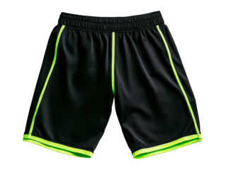 Stylish black and yellow shorts with neon green trim, perfect for sports casual wear