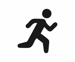 Simple black silhouette of a person running.