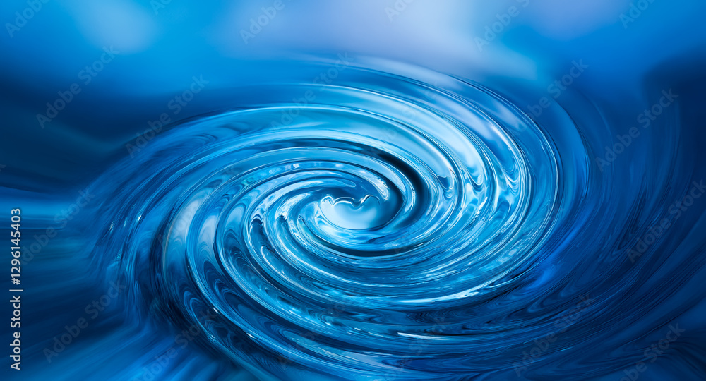 Aufkleber dynamic blue swirl creates a sense of fluid motion, resembling a vortex of water with varying depths