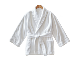 Luxurious white bath robe with bow, experience ultimate comfort and relaxation soft