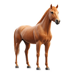 Fototapeta premium 3D illustration of a standing horse isolated on transparent background
