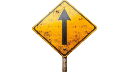Yellow and black left arrow sign, clear directional signage for safe navigation traffic flow