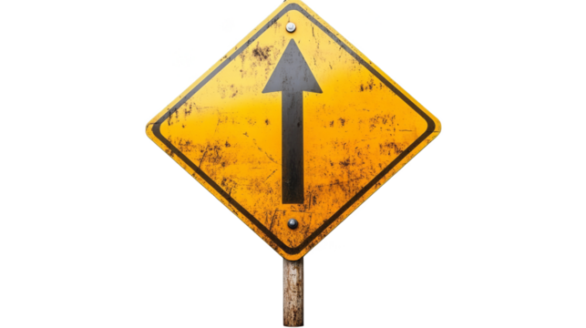 Yellow and black left arrow sign, clear directional signage for safe navigation traffic flow