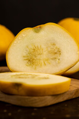 small pieces of delicious ripe yellow squash