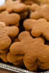 Making Festive Gingerbread Sandwiches on Rustic Wooden Table