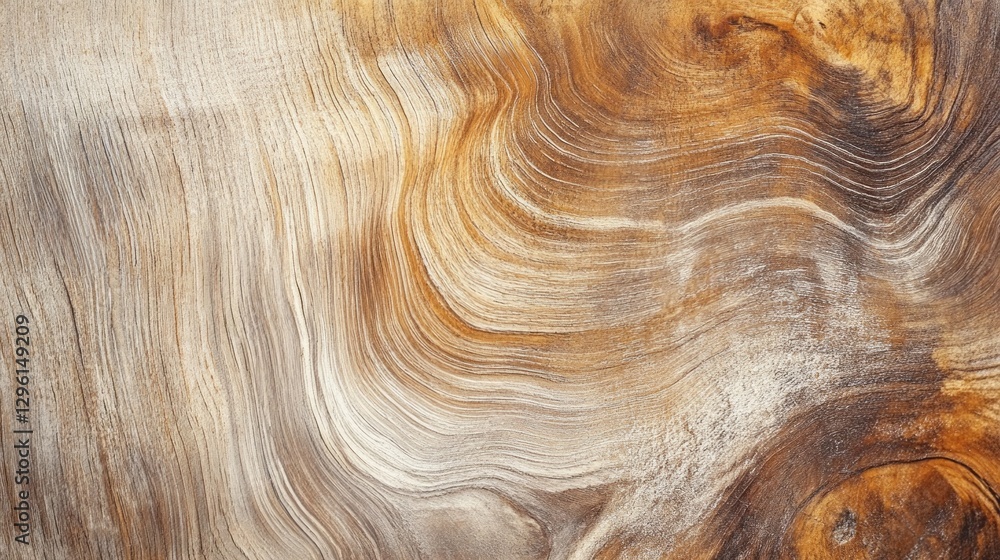 Poster The warm tones of this wood feature intricate patterns, with smooth curves and swirls that evoke a sense of nature's artistry, inviting touch and admiration