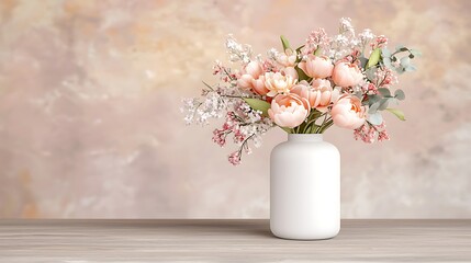 Fototapeta premium Floral arrangement display indoor setting nature's beauty soft colors contemporary design