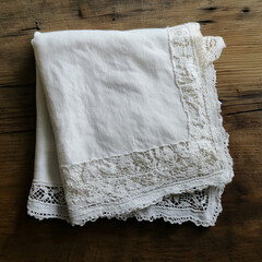 Lace napkin on white