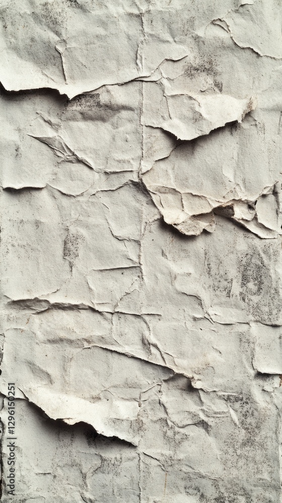 Poster Crumpled sheets of paper create an intriguing abstract design, capturing the beauty of imperfections in a monochrome palette. The layers emphasize texture and depth, inviting interpretation