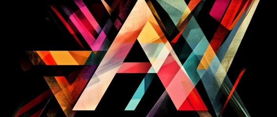 Large, weathered letter 'A' with multiple colors on a dark background creating a striking visual effect and emphasizing textured artistry