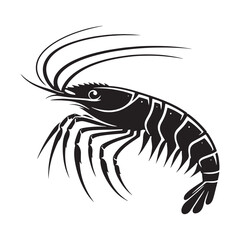 Essential Krill silhouette, fueling the giants of the ocean - Krill illustration - Minimalist Krill vector