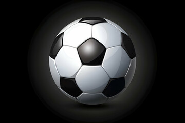 Fototapeta premium Classic Black and White Soccer Ball on Dark Background