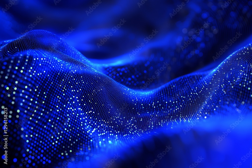 Poster abstract blue digital wave background modern technology network design futuristic data visualization