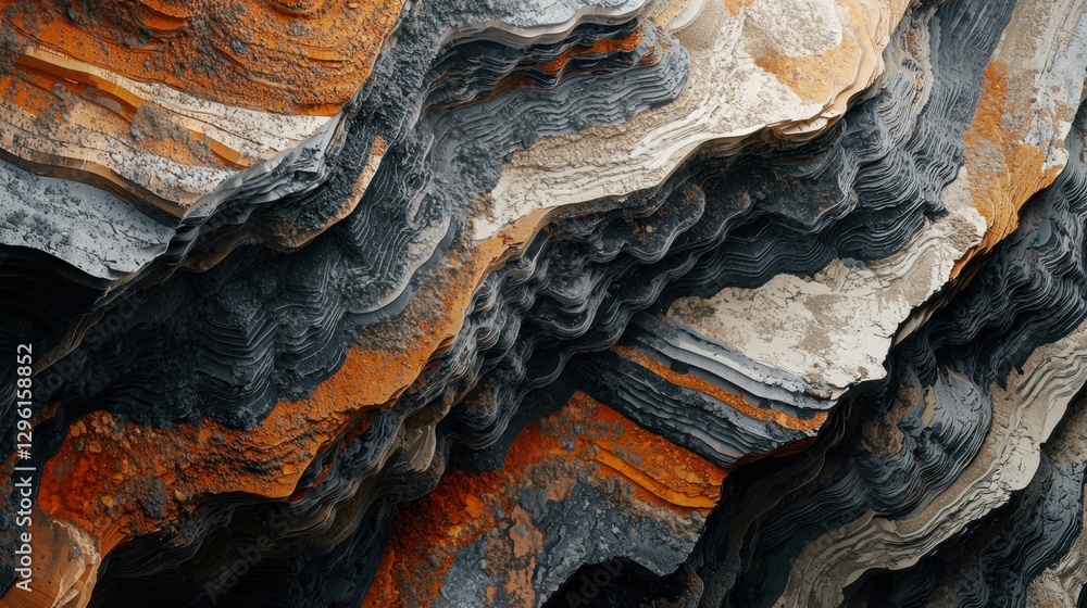 Aufkleber a very abstract image of a mountain range with a lot of texture and color