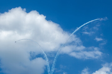 L-29 Jet Planes Performing Stunts in the Sky