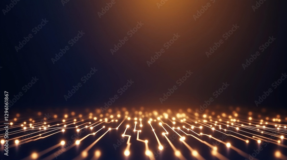 Aufkleber a dark background illuminated by glowing lines, creating a digital landscape with a sense of depth a