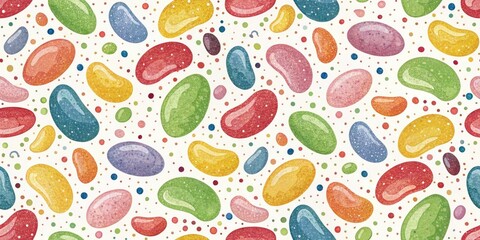 Macro Colorful Jelly Bean Dot Pattern Background, Closeup Candy Sweets Texture, Vibrant Sweet Treat Image, High Resolution Food Photography