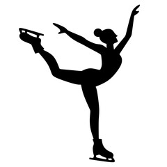 Vector figure skating silhouette. Winter sport illustration. ice skating girl