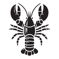 Elegant Lobster silhouette, a fluid and graceful design - Lobster illustration - Minimalist Lobster vector
