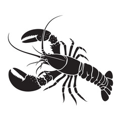 Minimalist Lobster silhouette, a stylish take on marine creatures - Lobster illustration - Minimalist Lobster vector
