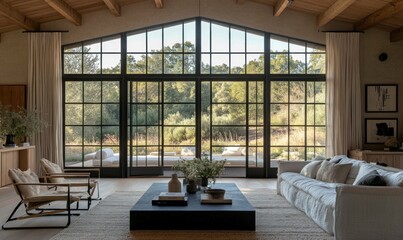 Modern Living Room With Expansive Window And Natural Light