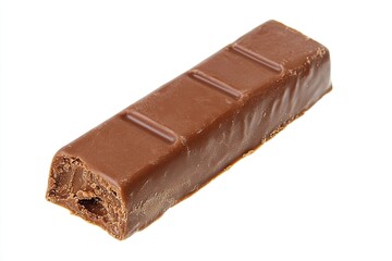 Single Chocolate Bar on White Background