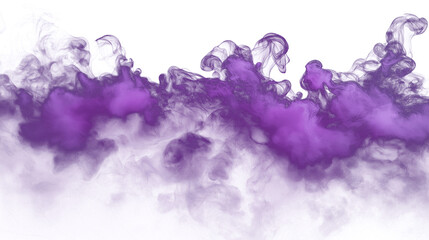 Fototapeta premium Thin wisps of purple smoke isolated on transparent white background