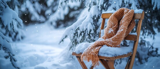 Winter Fashion with Snowy Nature and Frozen Forest Scene