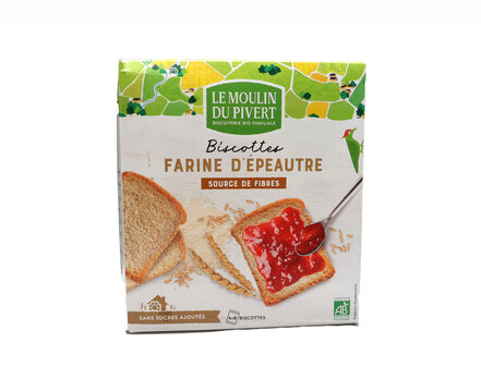 Paquet de biscottes &agrave; la farine d &eacute;peautre du moulin du pivert